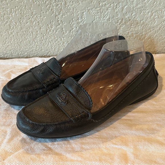 Coach Black Pebbled Leather Odette Driver Moc Loafers - Picture 7 of 14